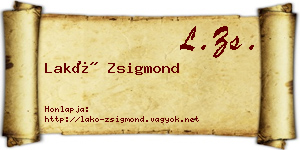 Lakó Zsigmond névjegykártya