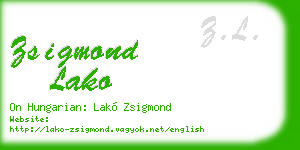 zsigmond lako business card
