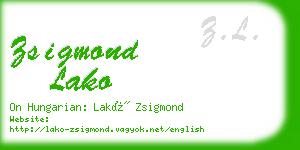 zsigmond lako business card